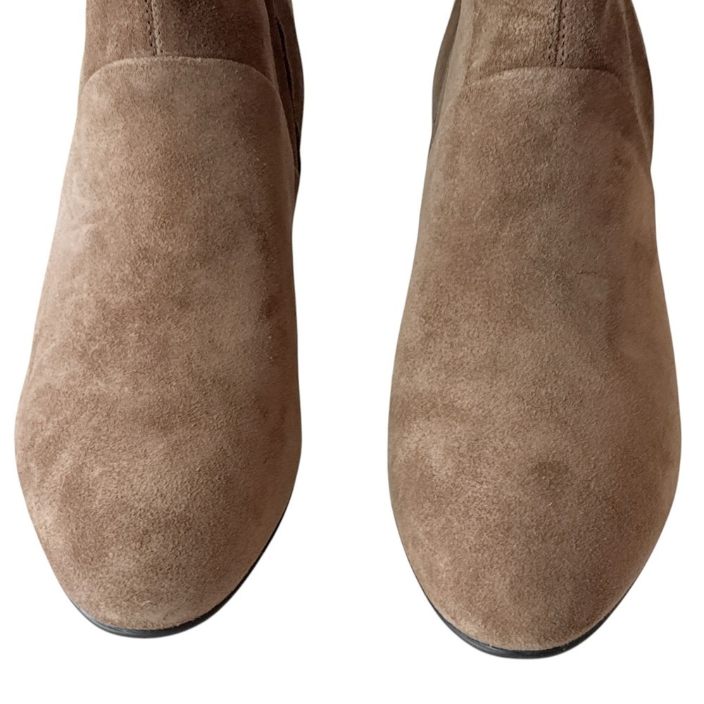 Franco Sarto Pia Heeled Booties in Nougat Leather Suede Boots Size 7.5 NEW - Picture 2 of 6